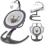LIONELO 703017  ALTALENA RINA, Sdraietta neonato e altalena, Telecomando, Girevole a 360°, Due direzioni di oscillazione, 12 Melodie, 5 Velocità 