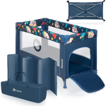 LIONELO 700030 LETTINO STEFI DA VIAGGIO PIEGHEVOLE CON MATERASSO - BLU NAVY, Dalla nascita fino a 3 anni