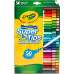 CRAYOLA 25-7555 PENNARELLI 50 PEZZI PUNTA LAVABILI, Pennarelli Lavabili a Punta Media, Confezione da 50 Pezzi in Colori Assortiti