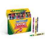 CRAYOLA 52-6448 PASTELLI A CERA, Confezione da 64 crayon, Temperino Incluso nella Confezione, per Scuola e Tempo Libero