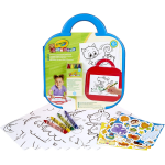 CRAYOLA 98-2000 TAPPETINO COLORA & RICOLORA, per bambini a partire dai 12 mesi, con 4 pastelli a cera, 12 attività e 3 fogli di sticker