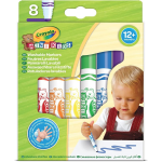 CRAYOLA 81-8324 MINI KIDS 8 COLORI FIBRA - Kit di 8 Pennarelli Super Lavabili, Punta Arrotondata di Sicurezza, Colori Assortiti