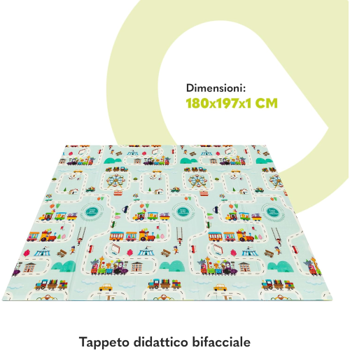LIONELO 701938 TAPPETONE Robby Grande reversibile tappetino gioco e educativo 200x180cm neonati bambini