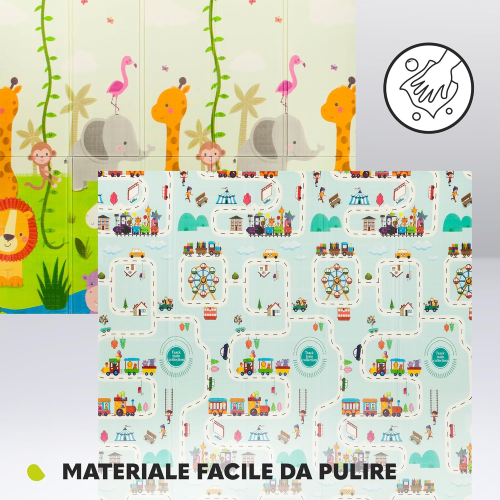 LIONELO 701938 TAPPETONE Robby Grande reversibile tappetino gioco e educativo 200x180cm neonati bambini