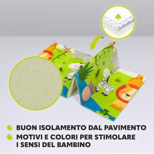 LIONELO 701938 TAPPETONE Robby Grande reversibile tappetino gioco e educativo 200x180cm neonati bambini