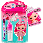 YUMMILAND 120711 MAKE LIP GLOSS GLAM, Bianca Bubblegum -Bambola profumata con kit di lucidalabbra fai da te - Età 4+