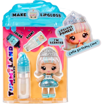YUMMILAND 120704 MAKE LIP GLOSS GLAM, Callie Birthday Cake  - Bambola profumata con kit di lucidalabbra fai da te - Età 4+