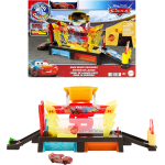 MATTEL JBM70 CARS Autolavaggio Corsa Cambia Colore, playset Disney Pixar con rampa e vasca lungo 50+ cm