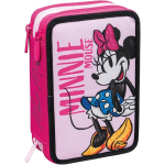 SEVEN 30C502400 ASTUCCIO MINNIE  TRIPLO ZIP, Completo di Matite, Pennarelli, Colori, Accessori